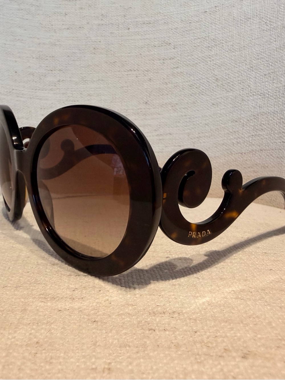 Prada Minimal Baroque SPR 27N Round Sunglasses